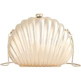ZLM BAG US Glitter Seashell Evening Clutch Purse Mini Chain Crossbody Bag Pu Leather Shell Pearl Shoulder Bag