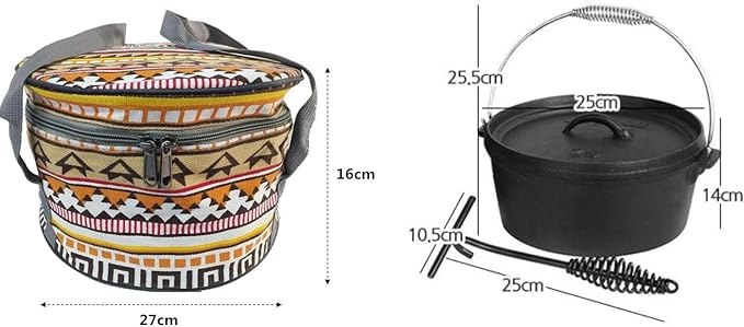 Amazon Tumecos 多機能 ダッチオーブン バッグ アウトドア キャンプ ダッチオーブン収納ケース キャンプクッカー 収納バッグ キャンプ 食器入れバッグ キャンプ クッカー 調理器具 食器 収納ケース オレンジ Tumecos ダッチオーブン用アクセサリー
