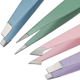 Cliganic 4-Piece Professional Tweezers Set with Case - Stainless Steel view 5