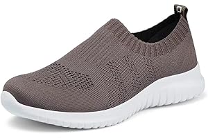 konhill Women's Slip On Sneakers Non Slip Walking Shoes Breathable Mesh Work Casual Lightweight Tennis Workout Shoes