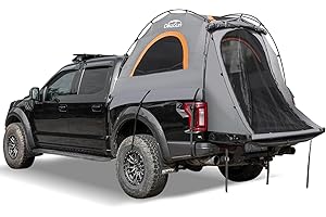 DikaSun Pickup Truck Bed Tent: Double Layer Quick Setup Pickup Tent 5.5-5.8 Ft, Waterproof PU3000mm Tear-Resistant Truck Tent for Camping (Grey)