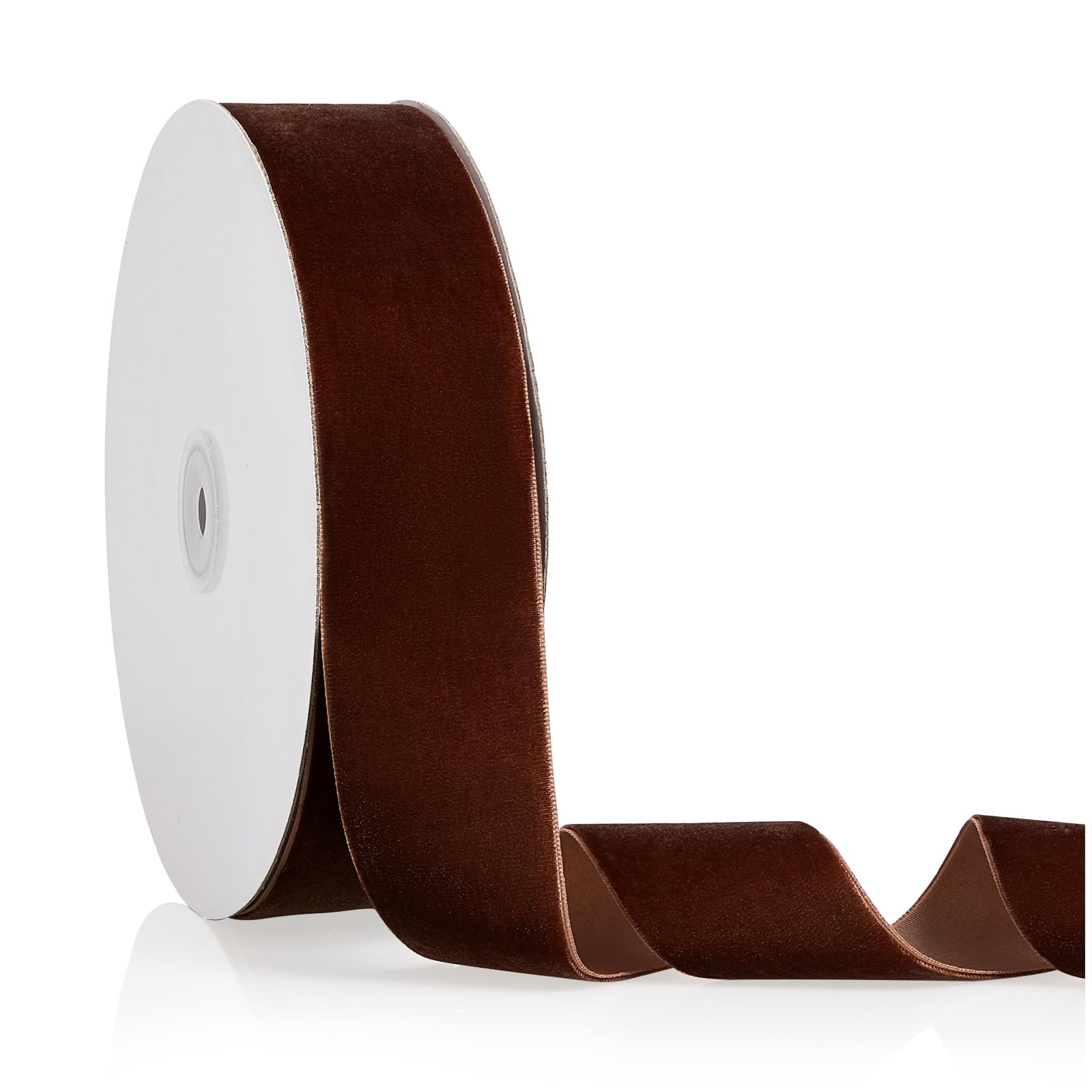 Photo 1 of 1.5" X 20 Yards Brown Velvet Ribbon for Christmas Tree Wreath Decoration Handmade Crafts Ornaments Gift Wrapping & Bow Making