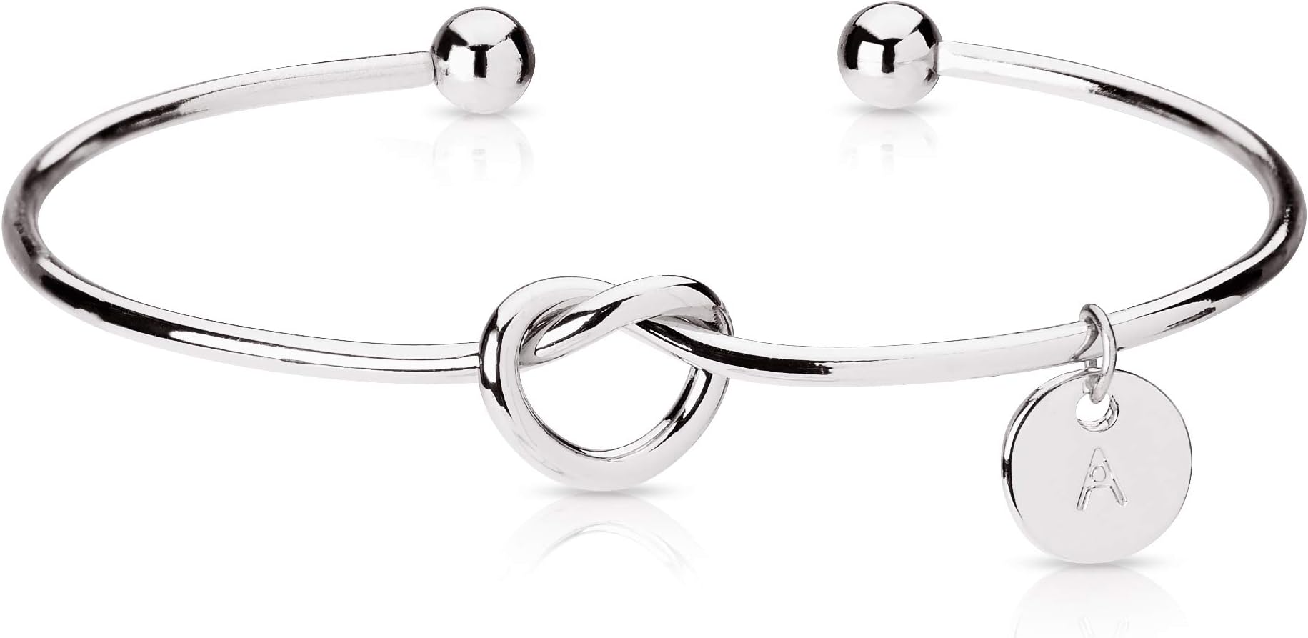 Personalized Love Knot Bangle Bracelet - Simple Tie The Knot Cuff Stretch Bracelet for Bridesmaid Proposal - Bridesmaid Gift - I Couldn't Tie The Knot Without You, Wedding Gift