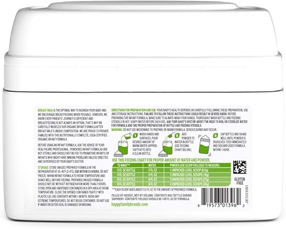 happy organic baby formula