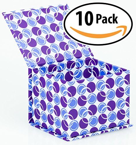 Designer Magnetic Closure Gift Box 4” x 3.5” x 3”, Pack of 10 – Bright, Colorful Fabric Covered Fiberboard Box is Extra Sturdy with Strong Magnet Closer. Perfect for Gifts, Crafts, or Desktop Storage.
