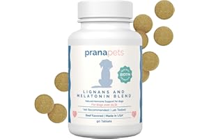 PranaPets Lignans & Melatonin with Biotin Blend Naturally Aids in Relieving Symptoms of Cushing’s in Dogs Over 25 lb | Promote Healthy Balance & Overall Well-Being
