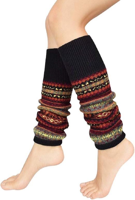 2 Paar Stulpen Für Damen – Schwarz & Weiß, 50 Cm Lang, Warme Beinwärmer Für Herbst & Winter