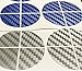 BLUE and SILVER Carbon Fiber Sticker Overlay Vinyl for All BMW Emblems Caps Logos Roundels ...