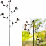 DIVCHI Bird Feeder Station Pole Hanging Feeding Station Metal Stand Garden Decor