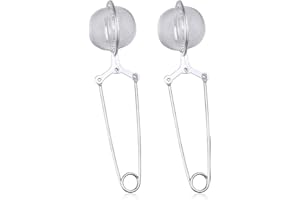SunMine Tea Strainers for Loose Tea 2 Pack Snap Ball Tea Strainer Tea Infuser with Handle Fine Mesh for Loose Leaf Tea Spices