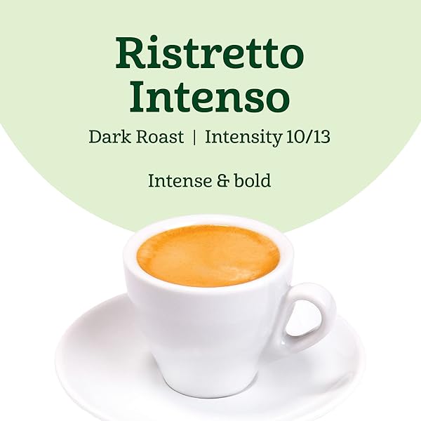 AMAZON FRESH RISTRETTO INTENSO DARK ROAST ALUMINUM CAPSULES, COMPATIBLE WITH NESPRESSO ORIGINAL BREWERS, INTENSITY 10/13, 50 COUNT (5 PACKS OF 10)