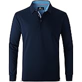 SWISSWELL Long Sleeve Polo Shirts for Men collared Performance Golf Shirts Casual Workwear Office