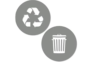 Vinyl Friend Recycle and Trash Sticker Logo Style Symbol to Organize Trash cans or Garbage containers and Bins - Contour Cut Decal Sticker (Grey, XSmall)