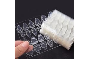 MWELLEWM 1200 Pcs 50 Sheets Double Side Glue Nail Sticker for Press on Nail Sticky Tabs,Waterproof Breathable False Nail Tips Jelly Adhesive Tabs Nail Glue