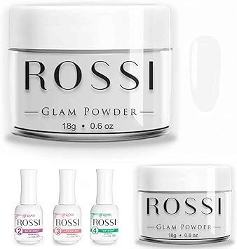 Rossi Nails Dipping Powder Kit French Nail Manicure Nail Art Glam Powder Trial Kit Snow White Amazon Ca Beauty