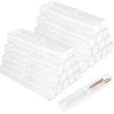 KOHAND 50 Pcs Acrylic Pen Boxes, Single Clear Plastic Pen Case Container, Empty Transparent Ballpoint Pen Gift Display Storage Boxes for School Office Business Supply