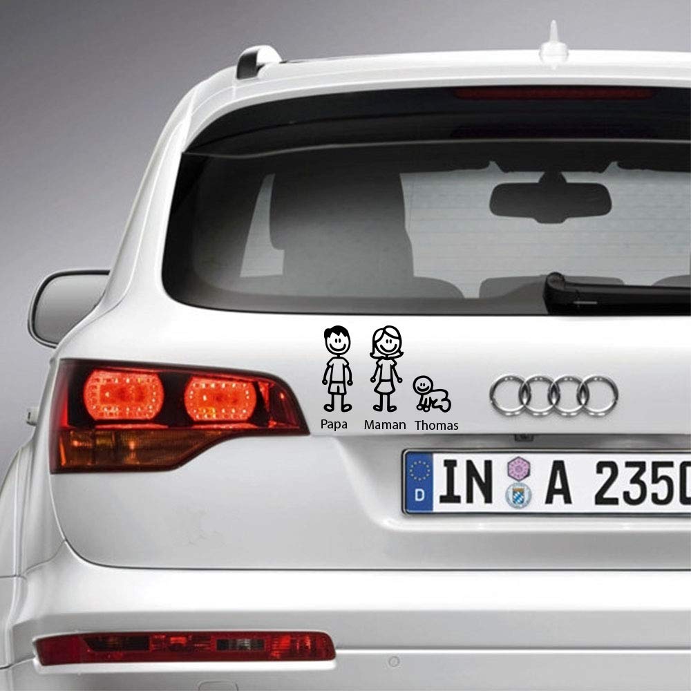 Sticker Bebe A Bord Pour Voiture Famille Personnalisee Noir Anakiss Auto Et Moto Cadeaux Et Produits Derives Iplanmovilidad Com