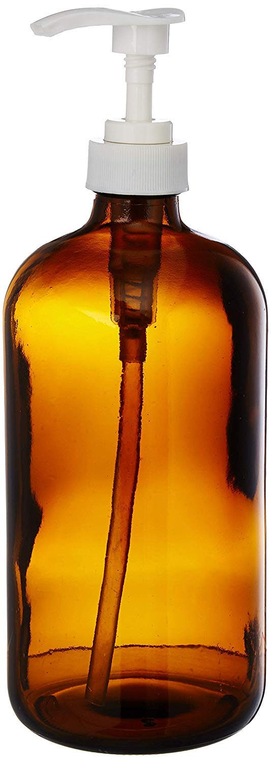 Download kitchentoolz 32-Ounce Large Amber Glass Boston Round Bottles with white pumps | eBay