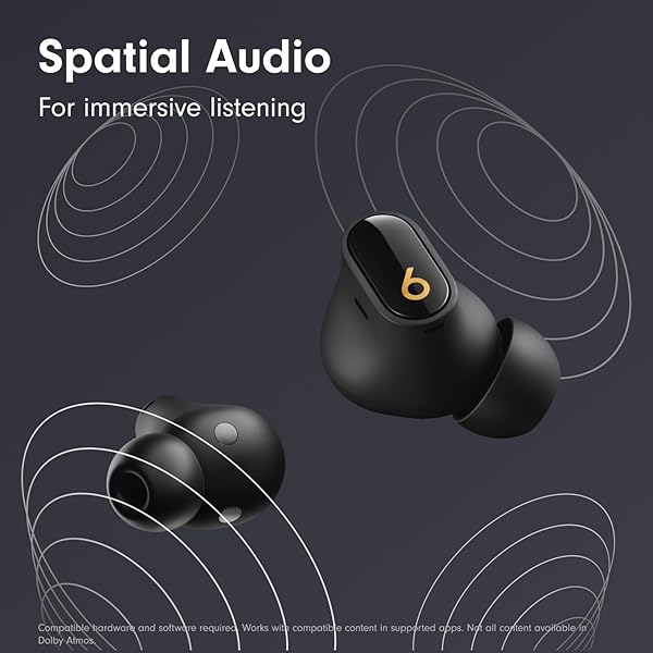 BEATS STUDIO BUDS + | TRUE WIRELESS NOISE CANCELLING EARBUDS, ENHANCED APPLE & ANDROID COMPATIBILITY, BUILT-IN MICROPHONE, SWEAT RESISTANT BLUETOOTH HEADPHONES, SPATIAL AUDIO – BLACK/GOLD