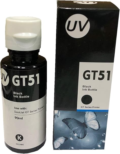 hp black ink bottle gt51