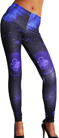 Amazon Co Jp サラローズ 宇宙柄 コスモ柄 天空 レギンス スパッツ スキニー パンツ 9分丈 ストレッチ レディース ボトムス 401 ファッション