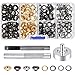 Pangda 200 Set Grommets with 3 Pieces Grommet Tools for Canvas Clothes Leather, 1/4 Inch