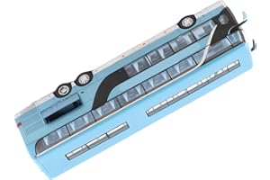 Double-Decker Bus Model, 1:32 Electric Bus Model Toy with Light Music for Children Kids Gift(Blue)