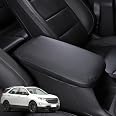 QianBao Leather Center Console Armrest Cover For Chevy Equinox 2018-2023 & GMC Terrain 2017-2023 (Black-Red Stitching) - View #3