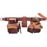 Occidental Leather Pro Framer Tool Belt Set with Double Outer Bag - Medium - 22 Pockets &amp; Tool Holders - Premium Top-Grain Leather - Made in USA