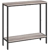 HOOBRO 29.5" L Narrow Console Table, 8.7" D Small Entryway Table | Sofa Table Behind Couch with 2-Tier Storage Display Shelves for Hallway, Foyer, Living Room, Bedroom