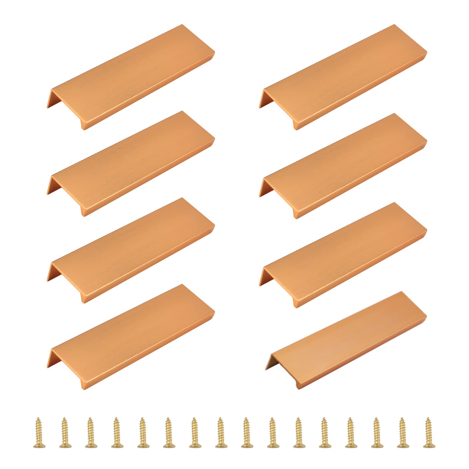 MOROBOR Modern Style Drawer Handle, Aluminum Alloy Invisible Handle for Cabinet Hardware Drawer (Rose Gold, 120mm)