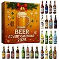 2025 Beer Advent Calendar, 24-Pack Beer Lover's Countdown Box Set, 3D Flat Holiday Calendar with 24 Unique Surprise Gifts for