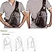 Yilen Casual Daypack Top Grain Genuine Leather Sling Shoulder Backpack with Front Buckle Chest Bag(Coffee)