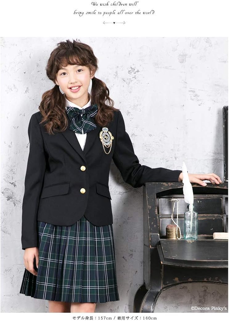 Amazon Decora Pinky S 卒業式 小学生 女の子 スーツ フォーマルスーツ 5点セット 子供服 子供スーツ ジュニア ガールズ グリーン 150cm フォーマル 通販