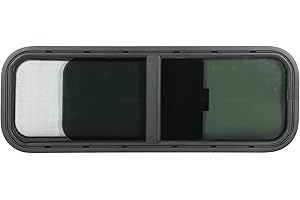 36.8 W X 13.2 H Teardrop Horizontal Sliding RV Window, Universal Black Camper Trailer Slide Replacement for Teardrop Cargo 0.