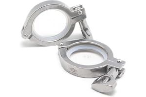 QiiMii 13MHHM Stainless Steel 304 Single Pin Heavy Duty Tri Clamp with Wing Nut for Ferrule TC 2"(2 Pack) (2 Inch)