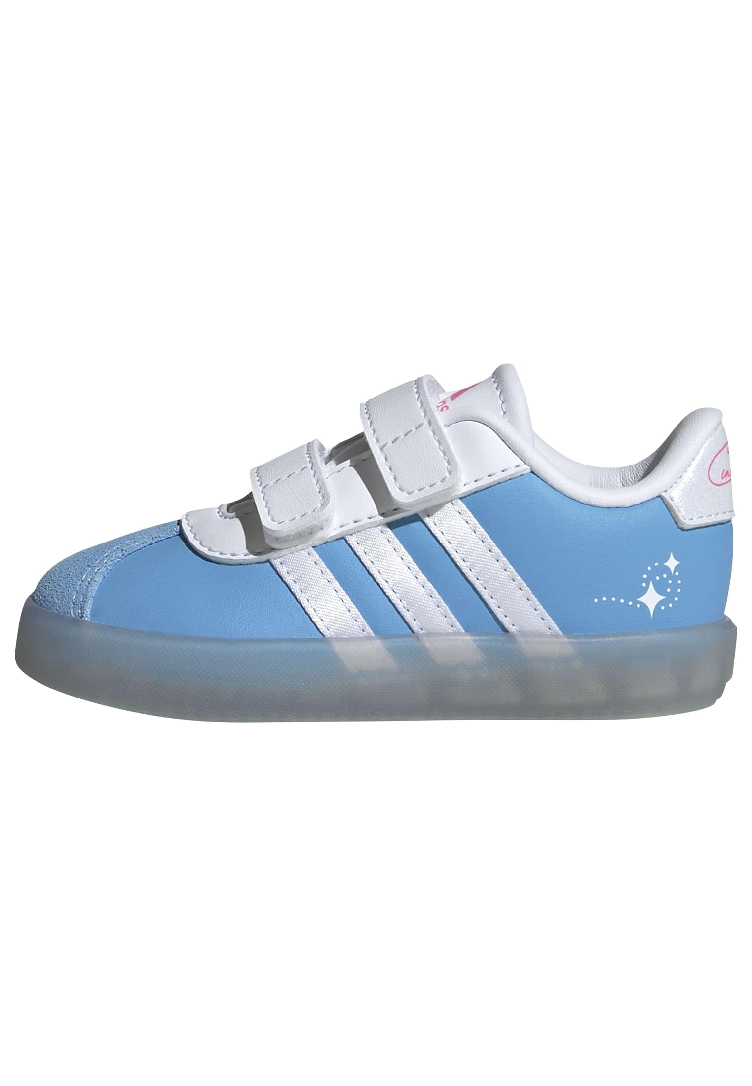 Adidas Unisex-Child Dinsey VL Court 3.0 Hook & Loop, Cinderella/Semi Blue Burst/White/Lucid Pink, 10 Toddler Image