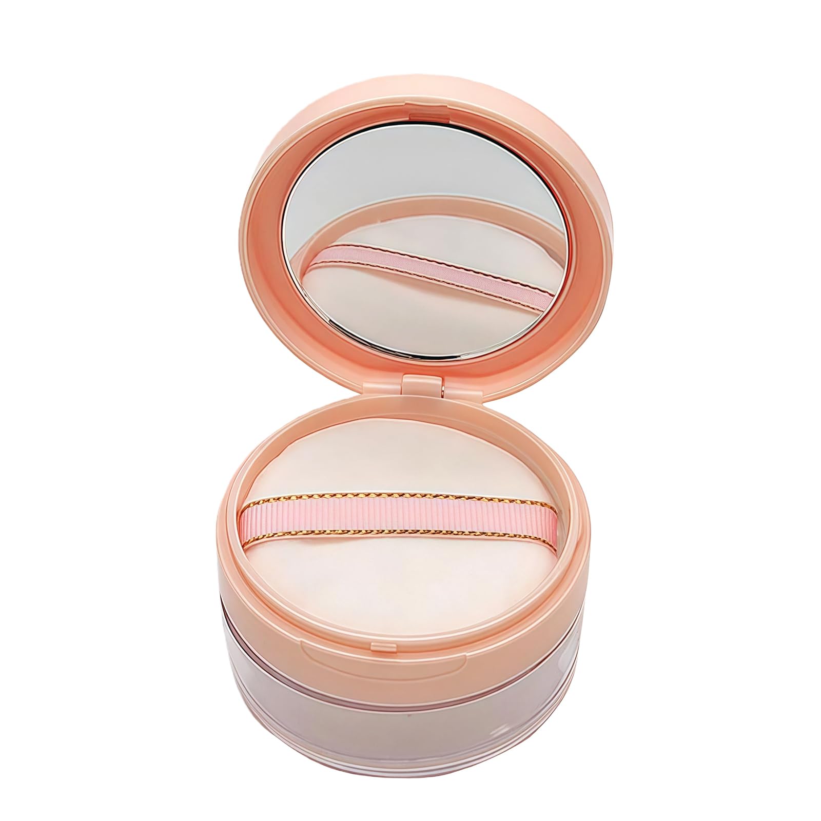 1PCS 20g/0.7oz Empty Portable Loose Powder Case Container Blusher Dressing Talcum Powder Box Makeup Cosmetic Storags Holder with Sifter Sponge Puff and Flip Cover DIY Beauty Tool (Pink)