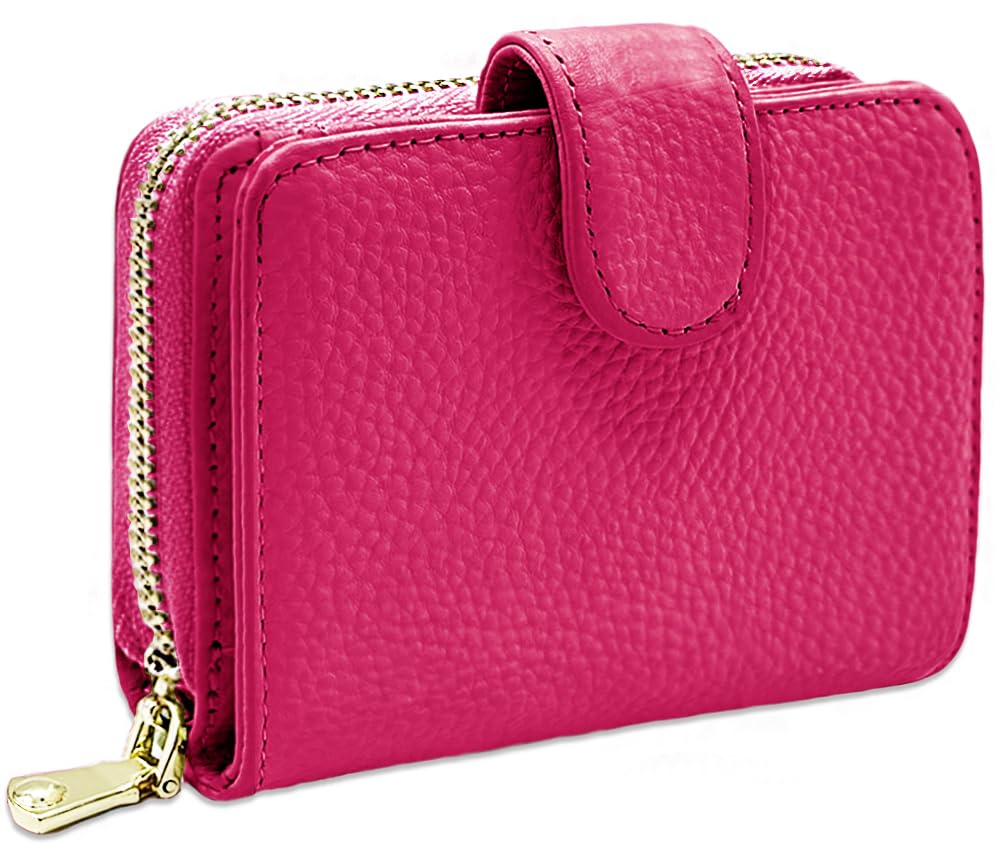 Beurlike Women's RFID Credit Card Wallet Organizer Case Leather Ladies Small Security Card Holder, A (10 Accordion) - Rose, S, Fashion