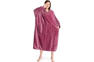 Kipswiza Blanket Hoodie - Wearable Blankets Oversized Cozy Flannel Sweatshirt Blanket as Gifts for Adult Women Men