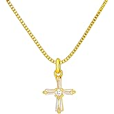 NFINITYRE 18k Gold Plated Cross Necklace for Women,Faith Pendant Diamond Necklace Cubic Zirconia for Women Trendy Gold Jewelry Gifts