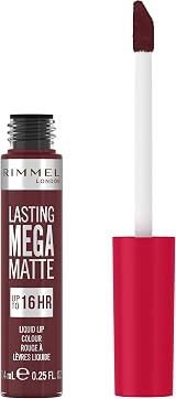 Rimmel London Lasting Mega Matte Liquid Lipstick Plum 810 7.4ml Vegan