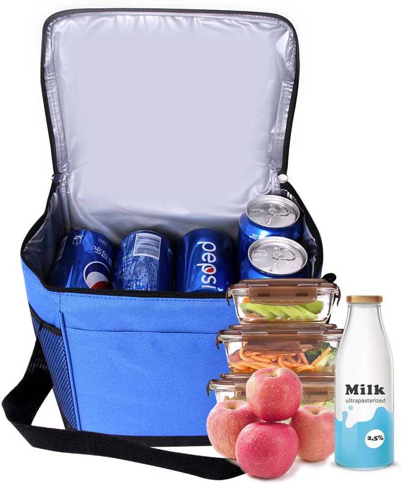 YXTY Collapsible Insulated Lunch Cooler Bag for Picnic Camping/School/Travel/Sports, Leak Proof, 15 Liter, Navy Blue