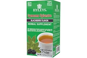 Hyleys Gymnema Sylvestre with Green Tea - Blackberry Flavor - 25 Tea Bags - Herbal Supplement Gurmar Tea