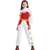 ACLGCSU Zombies Costume for Girls, 3PCS Kids Cheerleader Uniform Outfit Halloween Cosplay Party Clothes