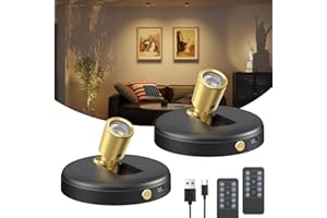 ZETUNLO Spot Lights Indoor Led Spotlight: Rechargeable Battery Wireless Up Lights Indoor - Plants Tree Artwork Portrait Picture Display Accent Lighting for Home Decorators Homeowners Art Collectors(2 Pack)