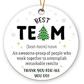 Best Team Ever Ornament for Christmas Tree - Coworker Christmas Ornaments 2025, Thank You Gift for Coworkers Friends, Employee Appreciation Gifts on Christmas, Office Group Gifts for Boss Leader