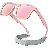 RIVBOS Baby Sunglasses Boys&Girls with Strap UV400 Polarized Flexible for Toddler,Infant and Newborn(0-24month) RBK0231