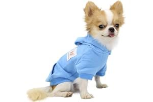 LOPHIPETS Dog Cotton Hoodies Sweatshirts for Small Dogs Chihuahua Puppy Clothes Cold Weather Coat-Cambridge Blue/M