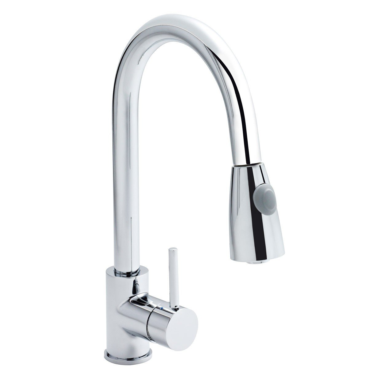 Nuie KC318 ǀ Modern Kitchen Single Handle Pull Out Mixer Tap, 338mm x 110mm, Chrome
